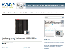 Tablet Screenshot of hvacpproducts.com
